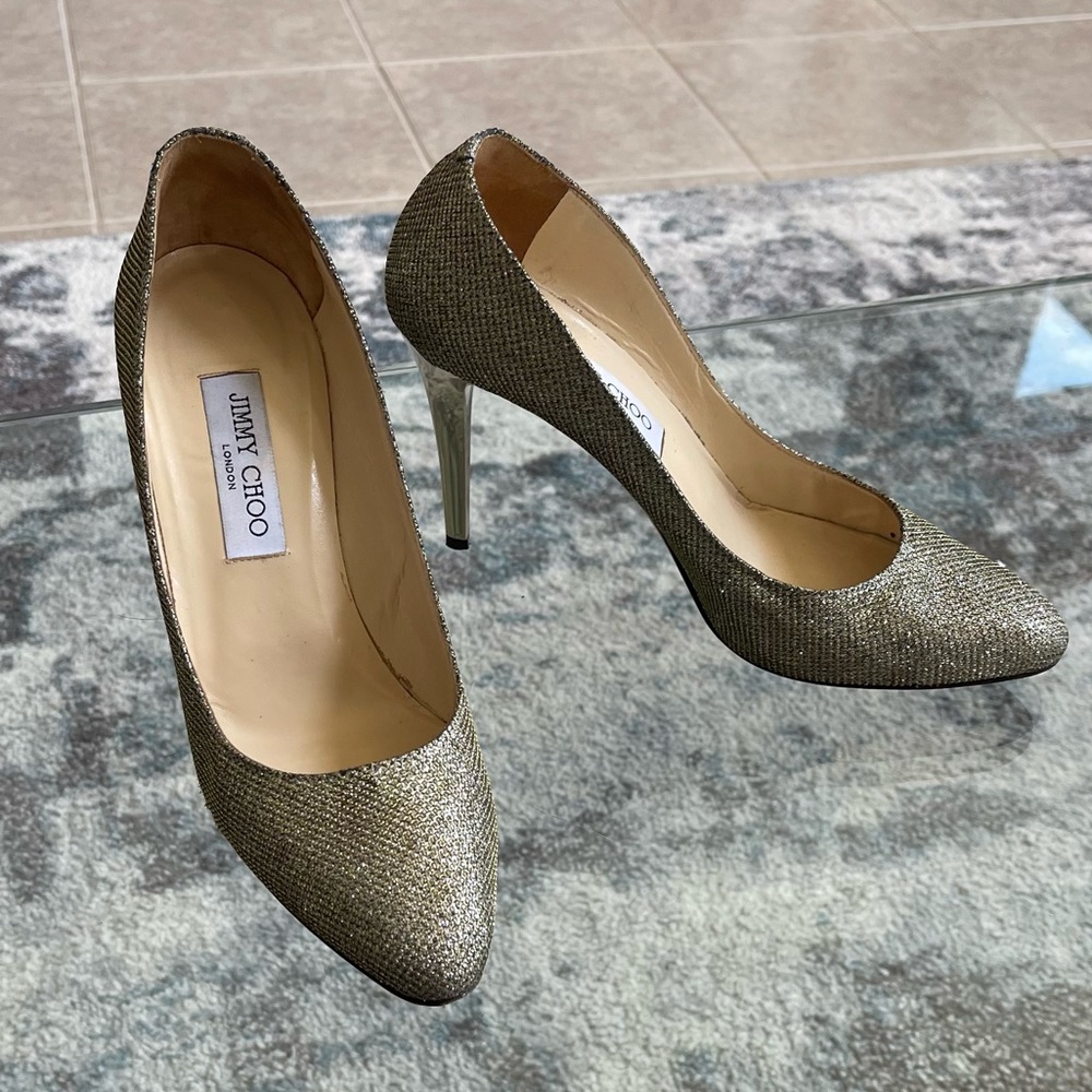 Jimmy Choo glitter pumps